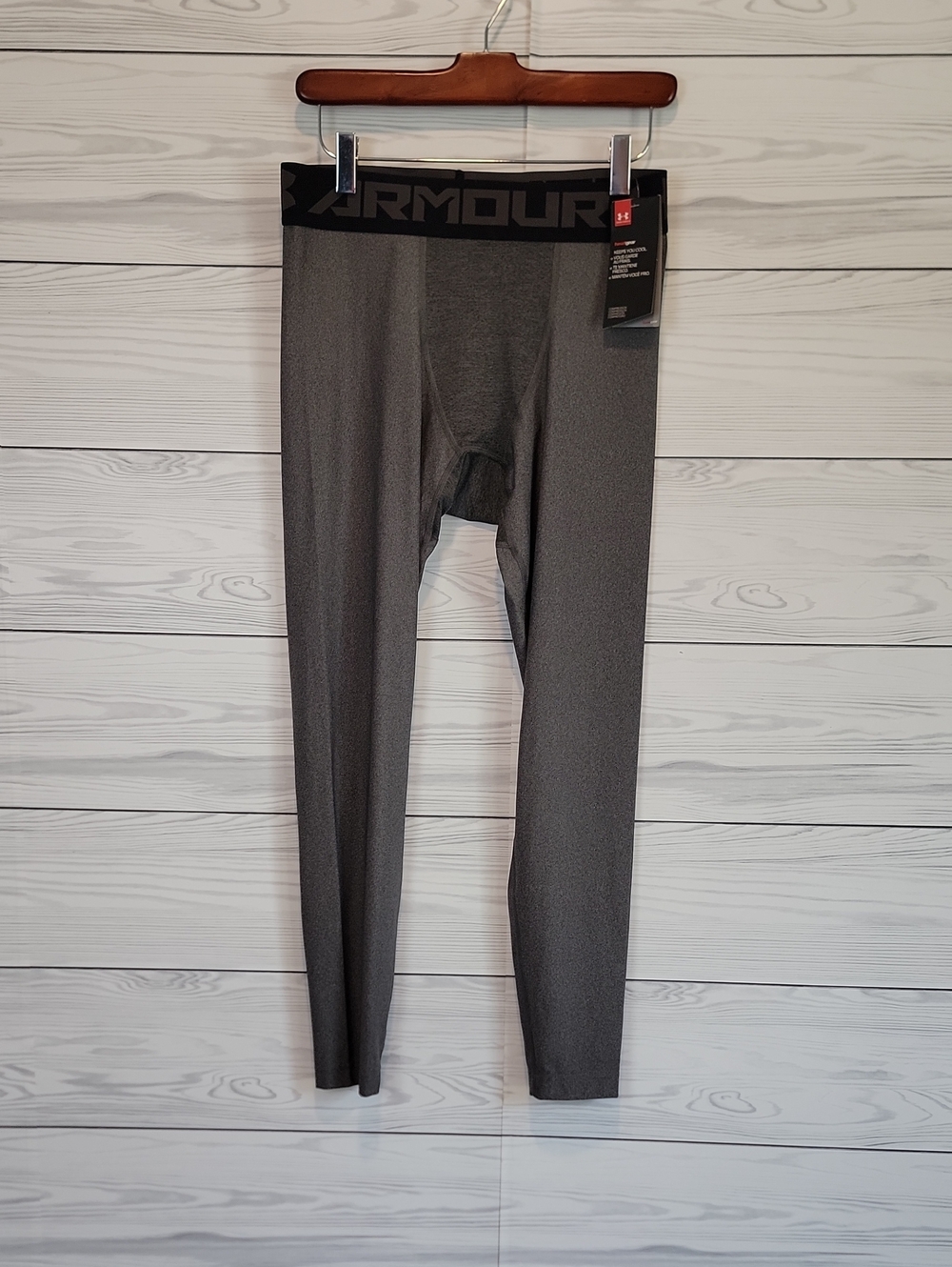 Under Armour Heat Gear Men's Gray Compression Leggings Size L NWT